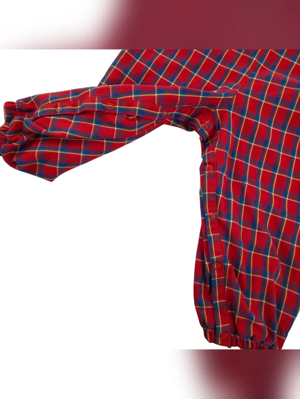 Kelly’s Kids Red Plaid Taxi Applique Overall Romper Boys 4T USA Vintage 80s/90s
